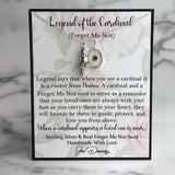 Forget Me Not Jewelry Legend of the Cardinal Sympathy Quote
