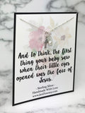 Gender Neutral Miscarriage Quote Sterling Silver Cross and Drop Pearl Necklace