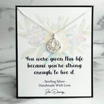 Given This Strength Quote Sterling Filigree Necklace Thinking Of You Gift