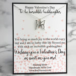 Valentine Gift For Goddaughter Wishing You A Valentine's Day As Sweet As You Sterling Silver Butterfly Necklace