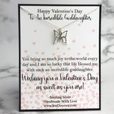Valentine Gift For Goddaughter Wishing You A Valentine's Day As Sweet As You Sterling Silver Butterfly Necklace