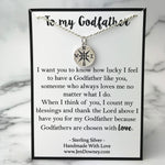 Gift For Godfather Chosen With Love Mens Compass Necklace Sterling Silver