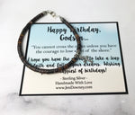 Godson Birthday Quote Cross Shell Bead Bracelet Sterling Silver