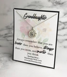 Granddaughter Gift Braver Than You Think Dandelion Necklace Sterling Silver