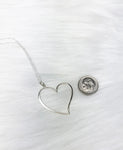 Tinder Inspired Valentine's Day Gift Swipe Right Sterling Silver Large Heart Necklace