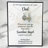 In Loving Memory Of Your Dad Guardian Angel Meaningful Gift Necklace Sterling Silver