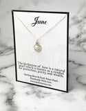 June Pearl Birthstone Meaning Sterling Silver Fresh Water Pearl Necklace