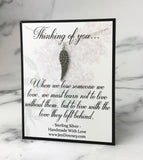 Thinking Of You Sympathy Quote Learn To Live With The Love They Left Angel Wing Necklace Sterling Silver