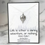 Life Is Either A Daring Adventure Or Nothing Sterling Silver Hot Air Balloon Necklace