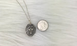 I Am A Warrior Strength Quote Lion Head Sterling Silver Necklace