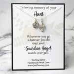 In Loving Memory Of Aunt Sympathy Gift Sterling Silver Guardian Angel Necklace Meaningful Keepsake