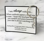 Loss of Dad Sympathy Gift Cardinal Sterling Silver Keyring