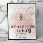 dark humor romantic gift ghost necklace tomb and back