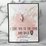 dark humor romantic gift ghost necklace tomb and back