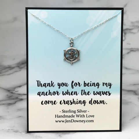 You Are My Anchor When The Waves Crash Sterling Silver Necklace