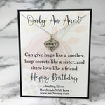 Only An Aunt Quote Birthday Gift Sterling Silver Necklace
