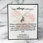 Loss of Aunt Sympathy Cardinal Gift Sterling Silver Necklace