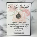Sunflower Themed Bridesmaid Gift Sterling Silver Necklace