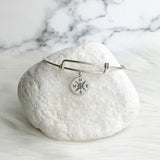 Daughter Off To College Gift Compass Bangle Sterling Silver