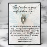 Confirmation Wishes Gift Angel Wing and Cross Sterling Silver Necklace