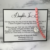 Daughter In Law Wedding Gift Pink Pearl Bracelet Sterling Silver Charm