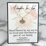 Daughter In Law Hand Chosen By My Son Sterling Silver Infinity Heart Necklace