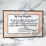 Daughter Off To College Gift Compass Bangle Sterling Silver