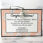 Graduation Gift Sterling Silver Diploma and Graduation Hat Charm Bangle