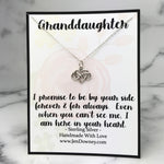 Granddaughter Quote Forever and Always Gift Sterling Silver Infinity Heart Necklace