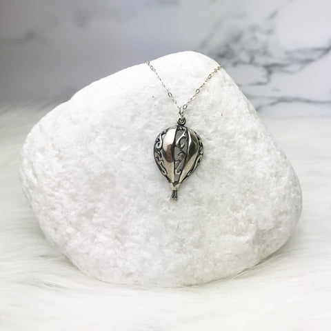 hot air balloon necklace sterling silver