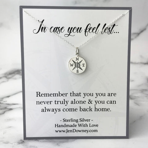 In Case You Feel Lost Meaningful Gift Idea Compass Necklace