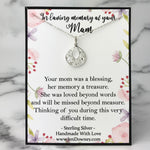 In Loving Memory Of Your Mom Sympathy Gift Sterling Silver Teardrop Necklace