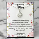 In Loving Memory Of Your Mom Sympathy Gift Sterling Silver Teardrop Necklace