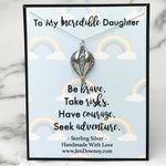 Be Brave Inspirational Gift For Daughter Sterling Silver Hot Air Balloon Necklace