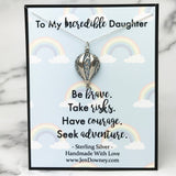 Be Brave Inspirational Gift For Daughter Sterling Silver Hot Air Balloon Necklace