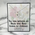 Niece Gift From Uncle Love Knows No Distance Sterling Silver Compass Necklace