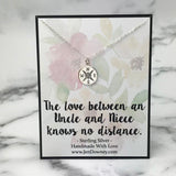 Niece Gift From Uncle Love Knows No Distance Sterling Silver Compass Necklace