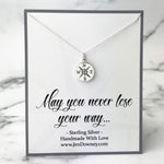 May You Never Lose Your Way Sterling Silver Compass Necklace