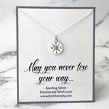 May You Never Lose Your Way Sterling Silver Compass Necklace