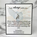 Loss of Mom Cardinal Sympathy Gift Sterling Silver Necklace