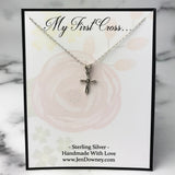 My First Cross For Baby Or Young Girl Sterling Silver Necklace