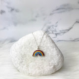 Blessed By Our Rainbow Never Forget Our Storm Sterling Silver Necklace
