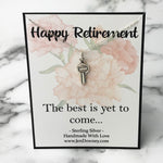 Happy Retirement Gift Sterling Silver Key Necklace