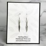 sterling silver feather earrings