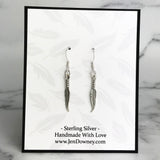 sterling silver feather earrings