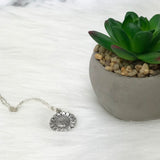 Caregiver Appreciation Gift Sterling Silver Sunflower Necklace