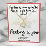 The Loss Is Immeasurable Thinking Of You Sympathy Gift Sterling Teardrop Necklace