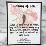Thinking Of You Sympathy Gift Those We Love Quote Angel Wing Pendant Sterling Silver