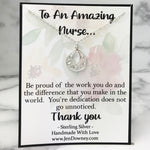 Thank You Nurse Dedication Gift Sterling Silver Filigree Necklace