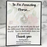 Thank You Nurse Dedication Gift Sterling Silver Filigree Necklace